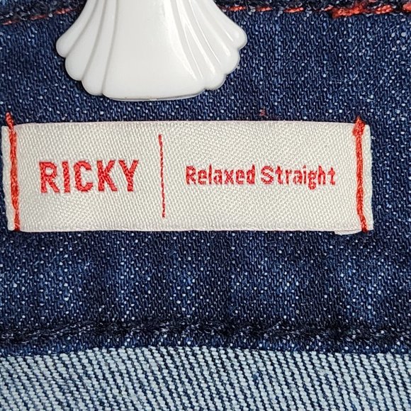 True Religion Ricky Relaxed Straight Jeans Flap Button Stretch Denim Men's 33x31 - Picture 6 of 9